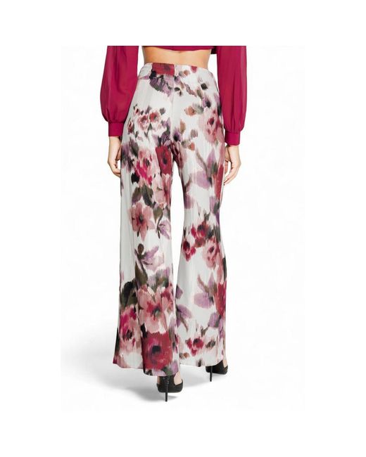 Rinascimento Red Bordeaux Polyester Casual Pants