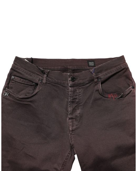 Daniele Alessandrini Black Brown Cotton Mid Waist Skinny Men Denim Jeans for men