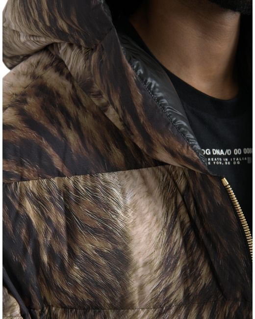 Dolce & Gabbana Gray Parka Full Zip Hooded Long Coat Jacket for men