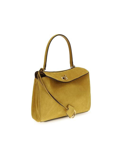 Balenciaga Yellow Beige Calf Leather Bos Taurus Handbag