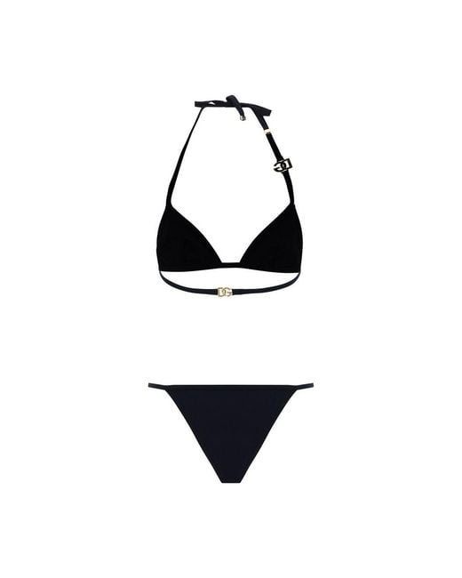 Dolce & Gabbana Black Nylon Bikini