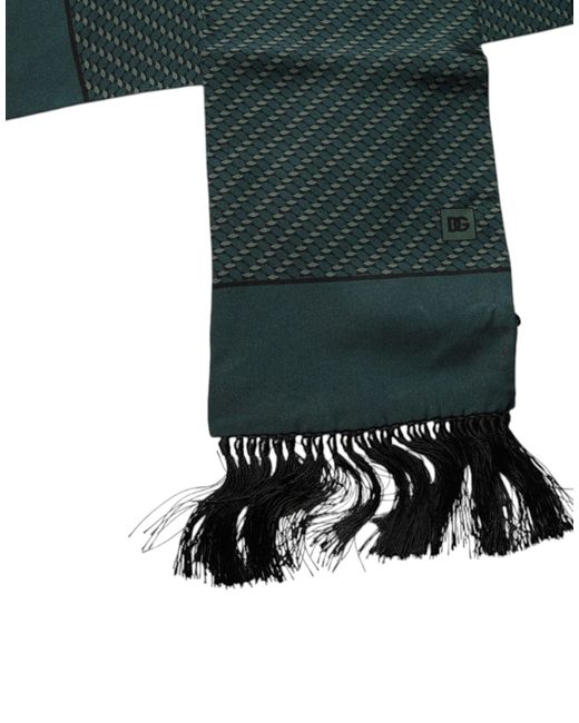 Dolce & Gabbana Black Fantasy Fringes Neck Wrap Scarf for men