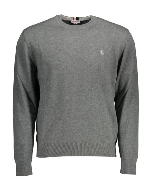U.S. POLO ASSN. Gray Cotton Sweater for men