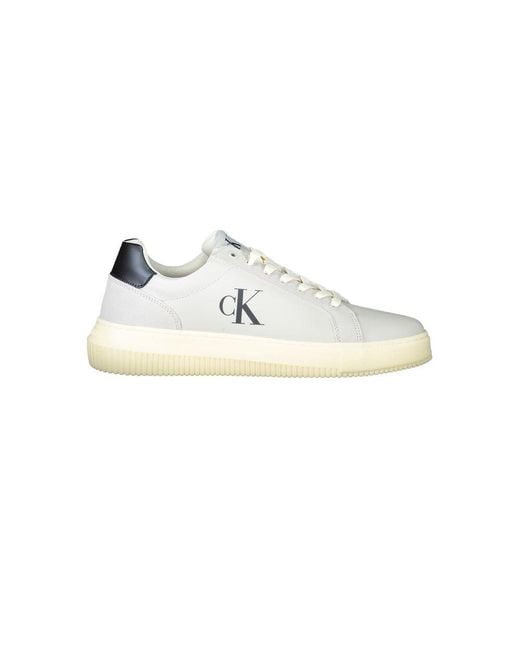 Calvin Klein Brown White Polyurethane Men's Sneaker for men