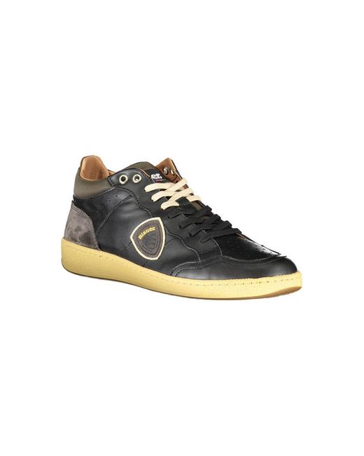 Blauer Multicolor Sleek Lace-Up Sneakers With Contrast Details for men