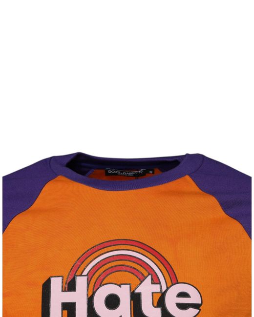 Dolce & Gabbana Orange Hate Less Love More Tiedye Tee for men