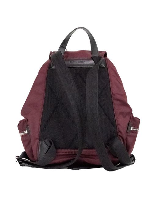 Burberry Red Medium Burgundy Econyl Nylon Rucksack Drawstring Backpack Bookbag