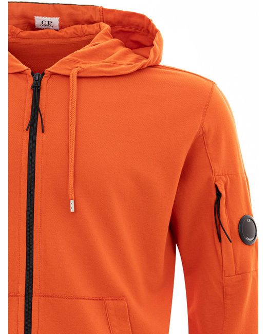 C P Company Orange Zip Up Hoodie for men