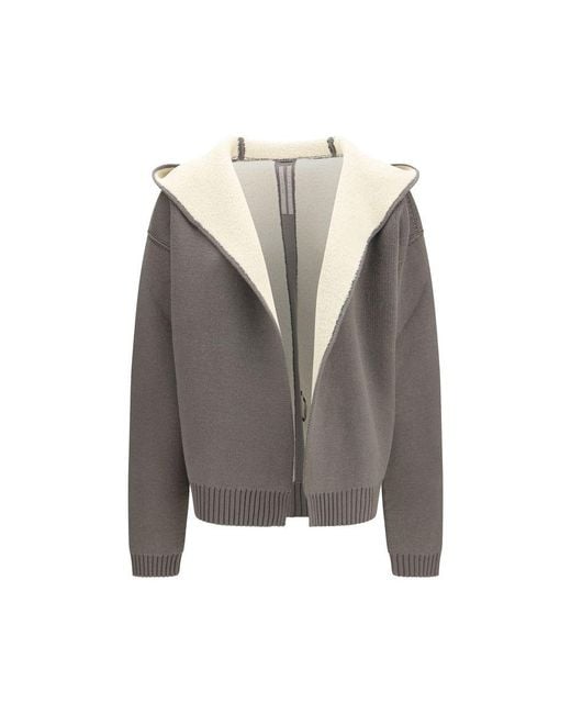 Rick Owens Gray Wool Oves Aries Hoodie