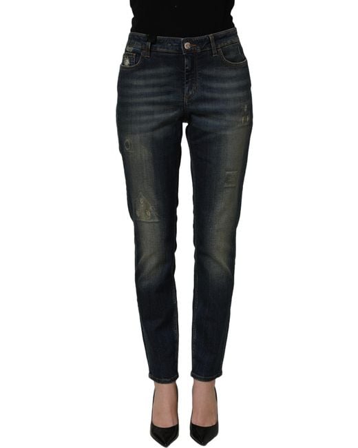 Dolce & Gabbana Blue Cotton Stretch Skinny Denim Jeans