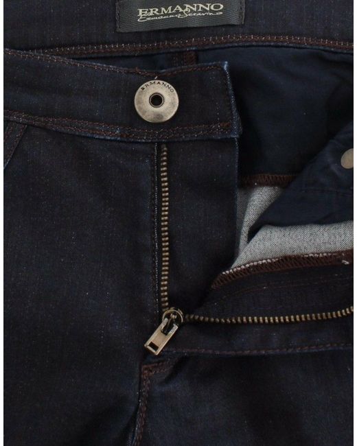 Ermanno Scervino Blue Chic Dark Slim Jeans For Elegant Style