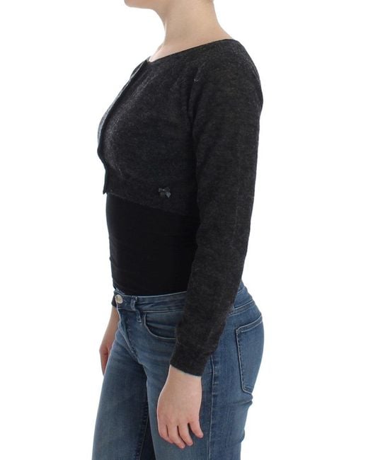 Ermanno Scervino Black Chic Cropped Alpaca Wool Sweater