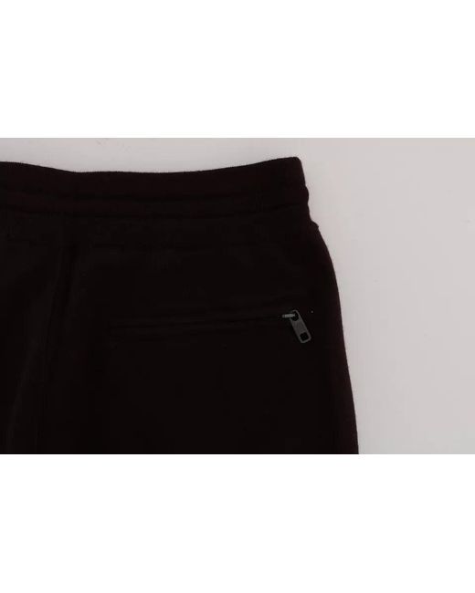 Dolce & Gabbana Black Purple Cashmere Gym Training Sport Pants for men