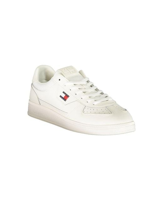 Tommy Hilfiger White Polyurethane Men's Sneaker for men
