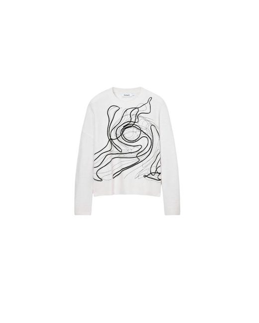 Desigual White Cotton Sweater