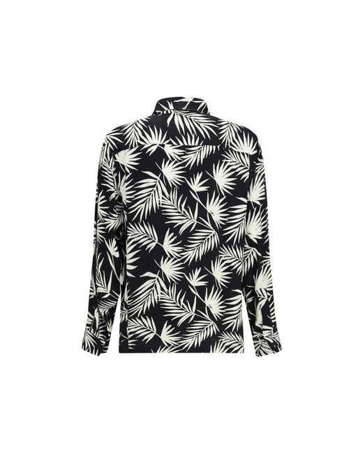 Laneus Black Viscose Pattern Shirt for men
