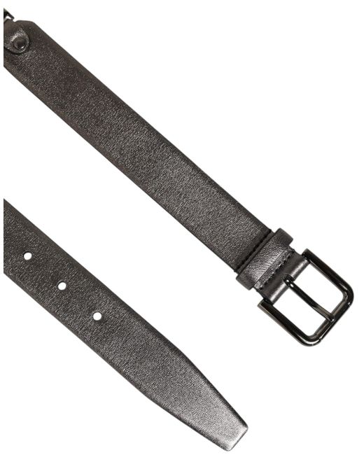 Dolce & Gabbana Black Pebbled Texture Leather Buckle Belt for men