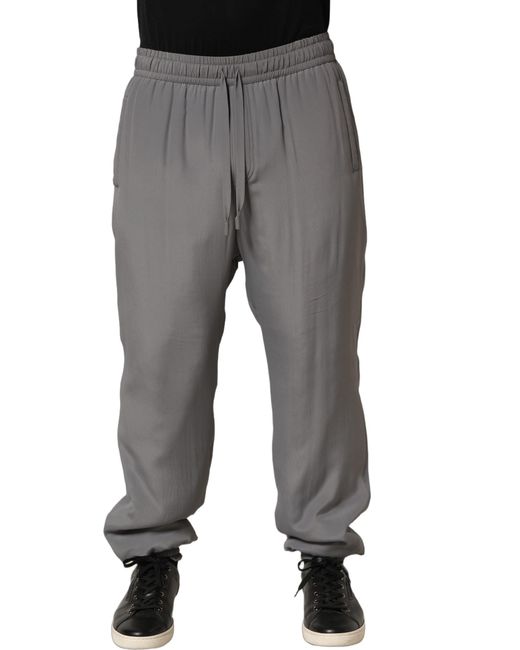 Dolce & Gabbana Gray Cotton Jogger Sweatpants Trouser Pants for men