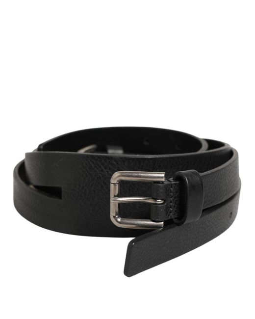 Dolce & Gabbana Black Leather Classic Belt for men