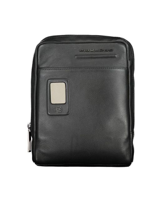 Piquadro Black Elegant Leather Shoulder Bag for men