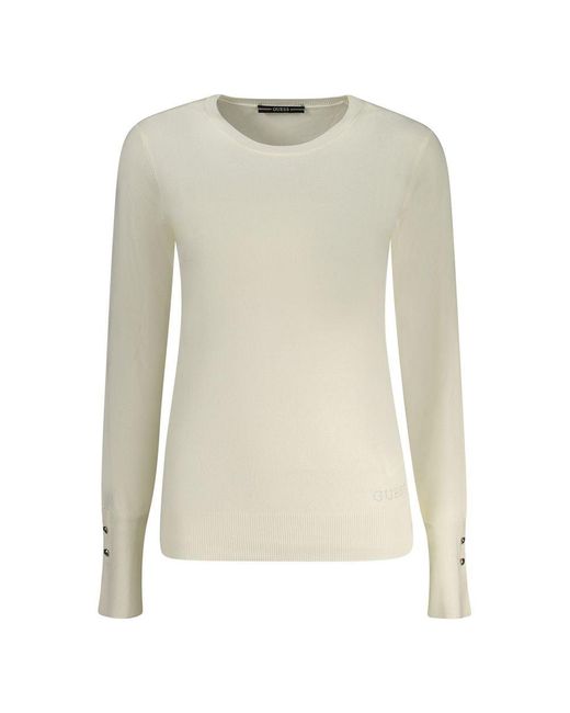 Guess Natural White Viscose Sweater