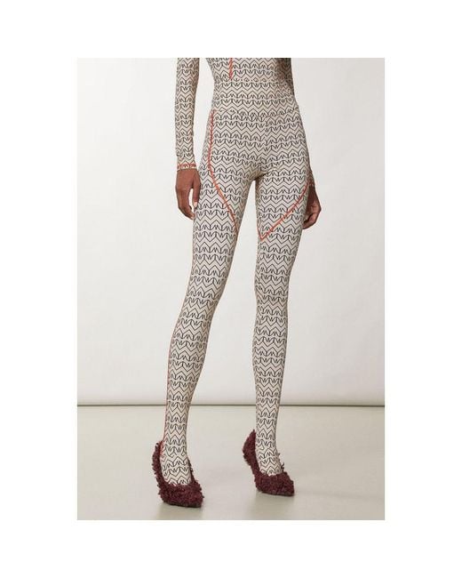 Patrizia Pepe Red Bicolor Polyamide Leggings