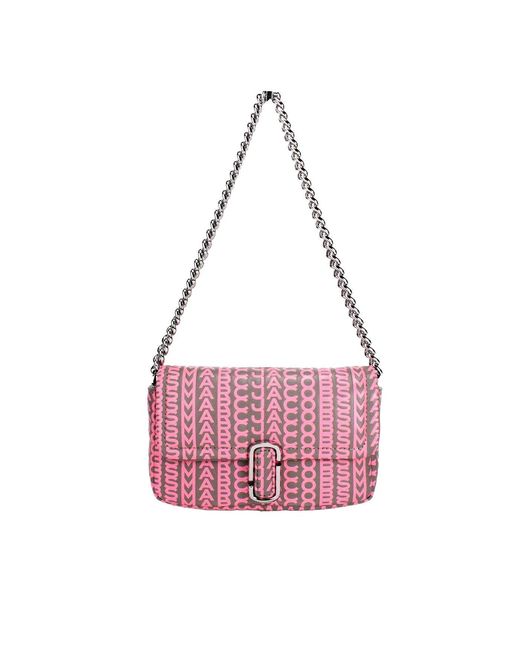 Marc Jacobs Pink Neon The Monogram Leather J Mini Shoulder Bag Crossbody