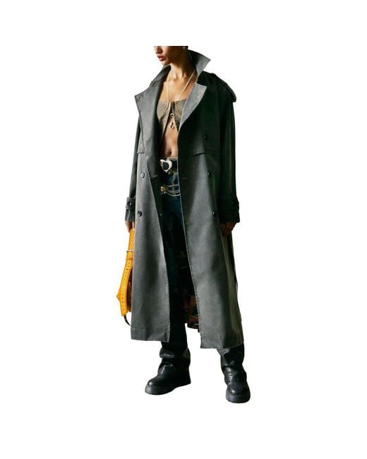 Desigual Black Gray Polyethylene Coat