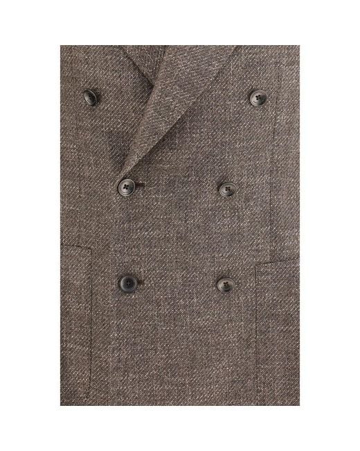 Tagliatore Gray Brown Wool Oves Aries Blazer for men