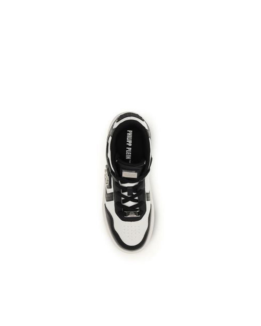 Philipp Plein Black Calf Leather Bos Taurus Athletic Sneakers for men