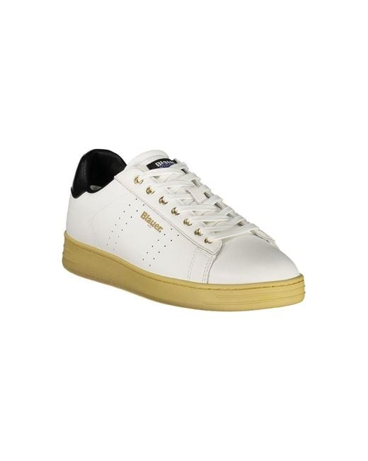 Blauer White Leather Sneaker for men