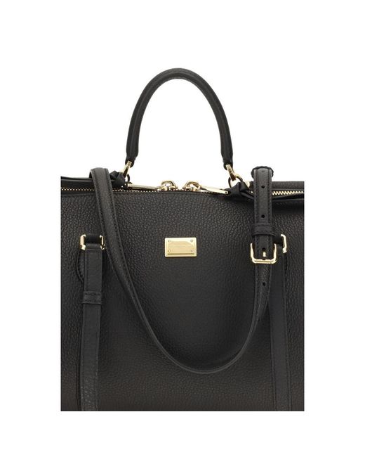 Dolce & Gabbana Black Calf Leather Bos Taurus Shoulder Bag