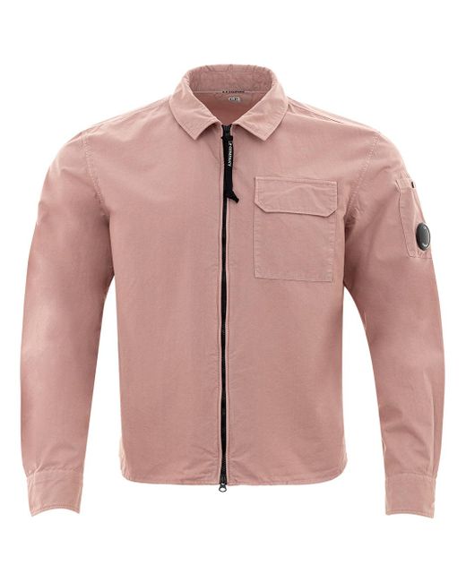 C P Company Dusty Pink Zip Overshirt for men