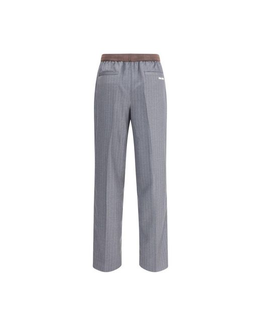 Miu Miu Gray Striped Pants