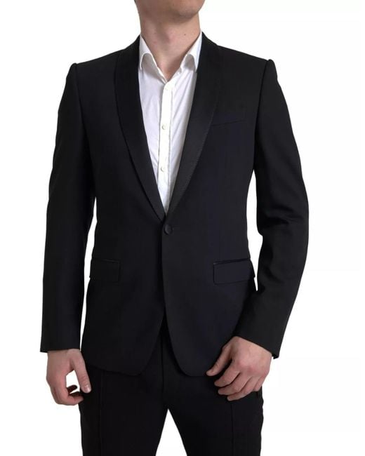 Dolce & Gabbana Blue Wool Single Breasted Martini Blazerclothing for men