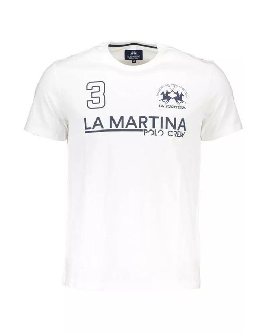 La Martina White Cotton T for men