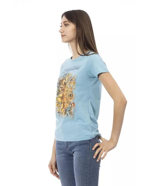 TRUSSARDI ACTION Light Blue Cotton T