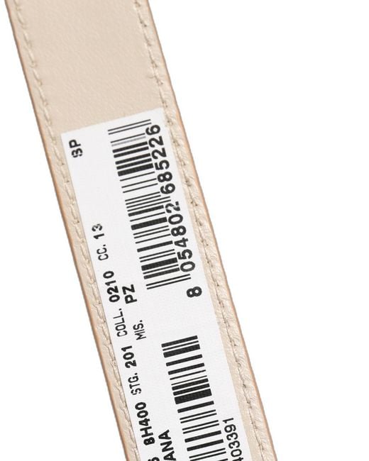 Dolce & Gabbana Natural Beige Textured Leather Gold Buckle Belt Strap Bracelet