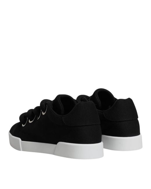Dolce & Gabbana Black Lowtop Canvas Sneakers