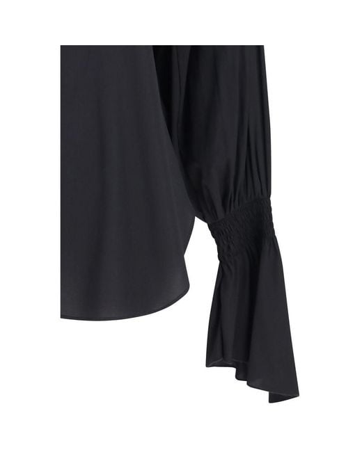 Ella Blue Black Silk Blouse