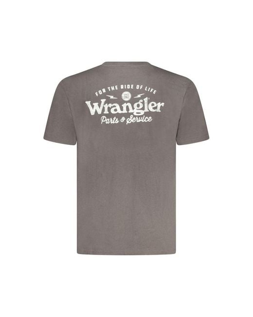 Wrangler Gray Cotton T-Shirt for men
