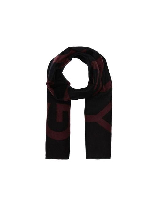 Givenchy Black Wool Logo Scarf for men