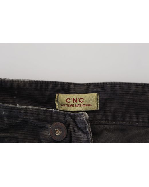 CoSTUME NATIONAL Black Gray Cotton Corduroycasual Jeans for men
