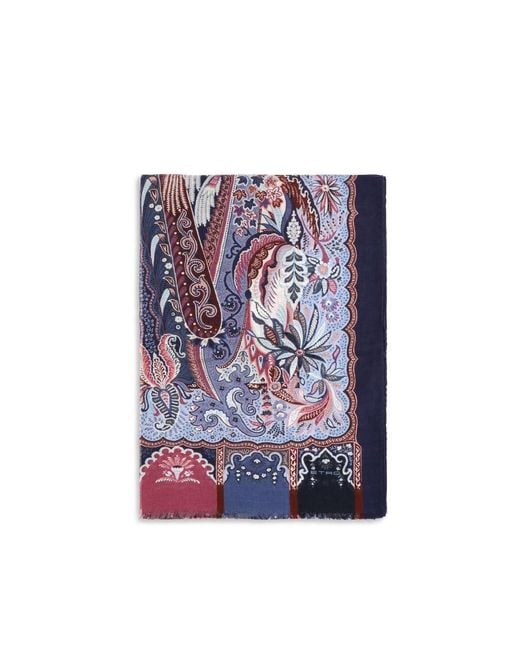 Etro Purple Multicolor Modal Scarf for men