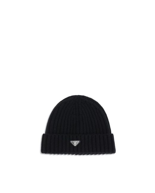 Prada Black Wool Oves Aries Beanie for men