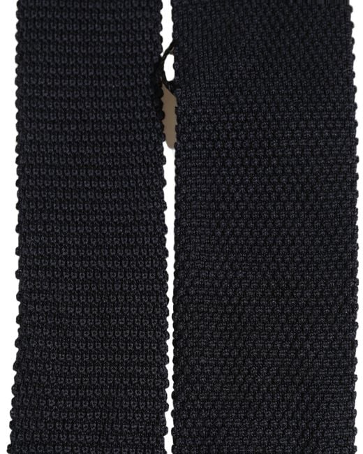 Dolce & Gabbana Men Black 100% Silk Adjustable Men Tied Necktie Tie for men