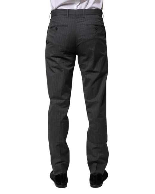 Dolce & Gabbana Black Pinstripe Dress Pants for men