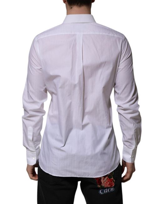 Dolce & Gabbana Purple Cotton Martini Long Sleeve Formal Shirt for men