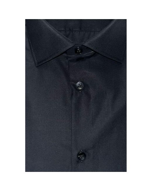 Baldinini Blue Black Cotton Men Shirt for men
