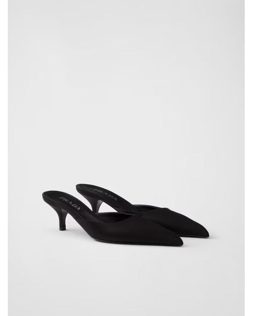 Prada White Black Satin Sabot for men